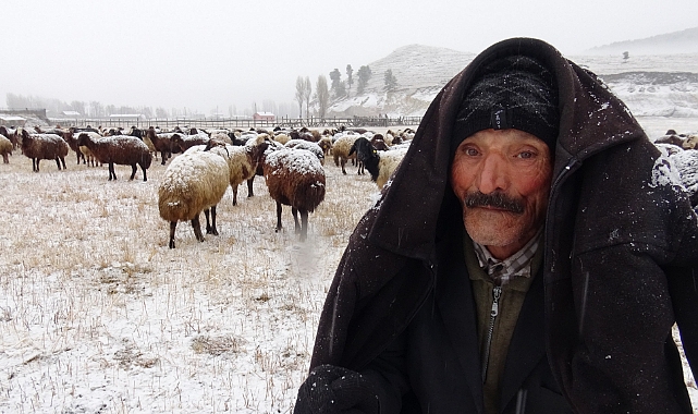 Kars'ta kar yağışına hazırlıksız yakalanan besiciler zor anlar yaşadı