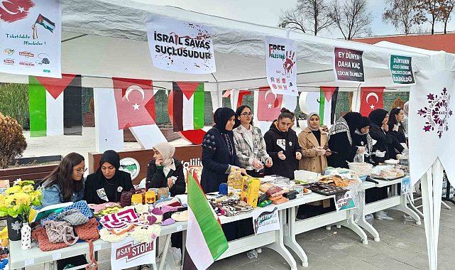 Kars'ta Filistin'e destek çarşısı açıldı