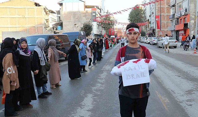 Malatya&#039;da Gazze zinciri yürüyüşü