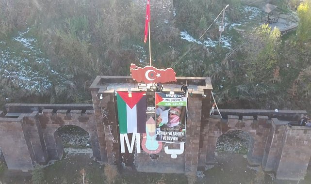 Muş Kalesi'ne Ebu Ubeyde'nin posteri asıldı