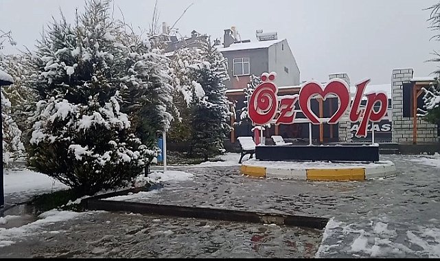 Özalp&#039;a mevsimin ilk karı yağdı