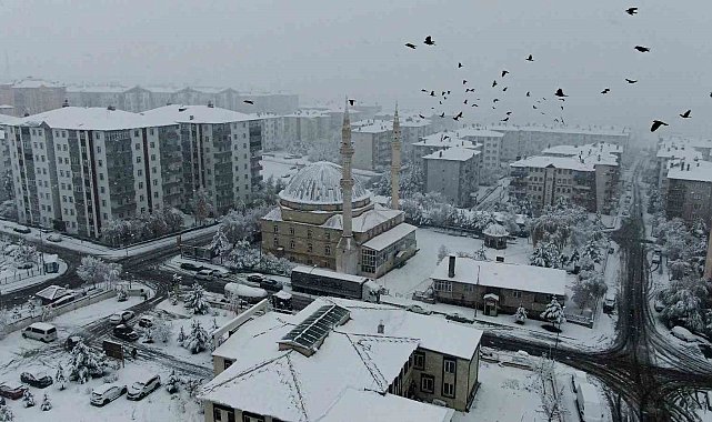 Palandöken'e karla gelen güzellik