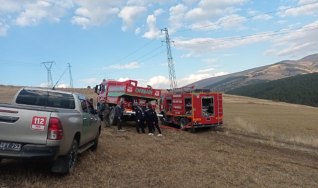 Sarıkamış'ta ormanlık alanda çıkan örtü yangını söndürüldü