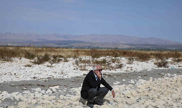 Sular çekildikçe Van Gölü'ndeki eski yapılar gün yüzüne çıkıyor