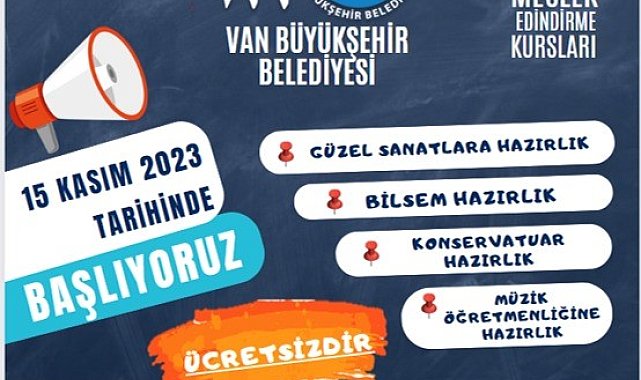 Van Büyükşehir Belediyesi güzel sanatlara hazırlık kursu açtı