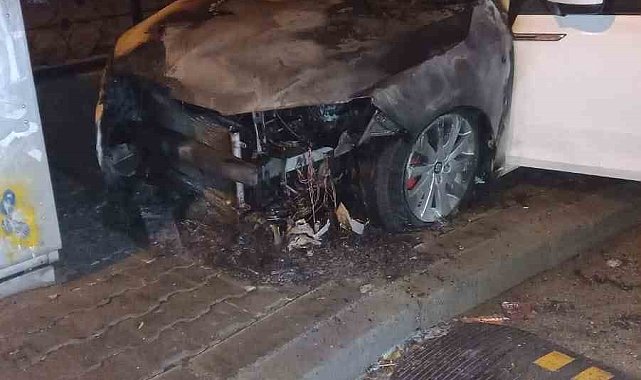Ağrı'da bir araç alev aldı