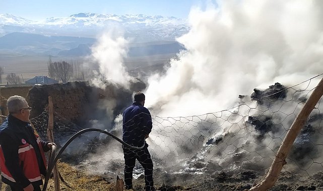 Başkale'de ot yangını 3 bin 500 bağ ot kül oldu