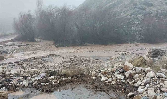 Doğanşehir'de yağmur suları sel getirdi
