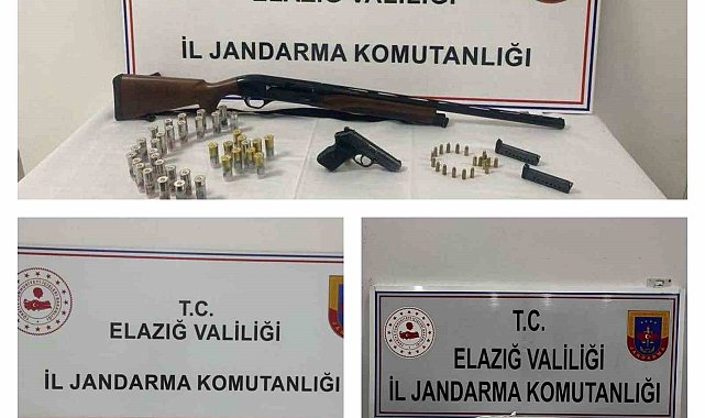 Elazığ'da ruhsatsız tüfek ve tabanca ele geçirildi