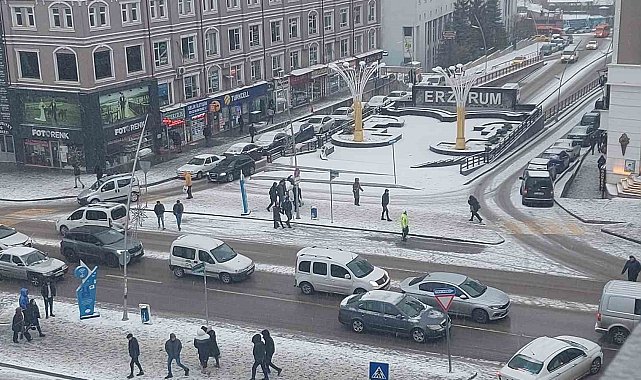 Erzurum'da kar yağışı hayatı olumsuz etkiliyor