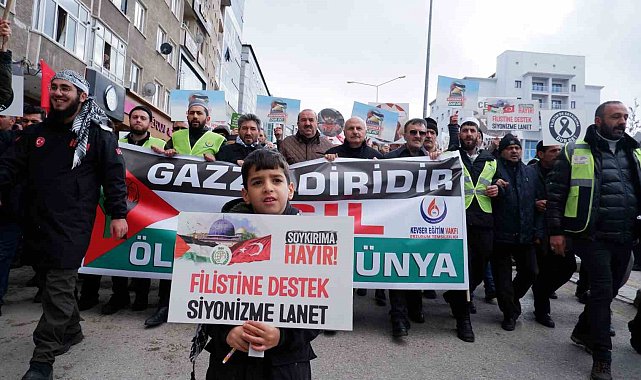 Erzurum'da yürekler Gazze için bir oldu