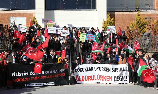 Filistin için Ahlat'ta yürüyüş yapıldı