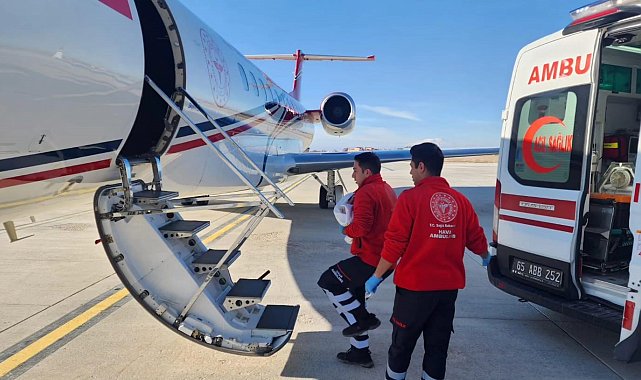 Kalp rahatsızlığı olan yenidoğan bebek için uçak ambulans havalandı