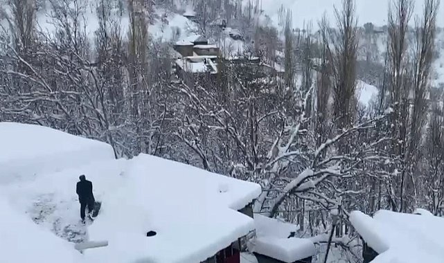 Bahçesaray'da kar etkili oluyor