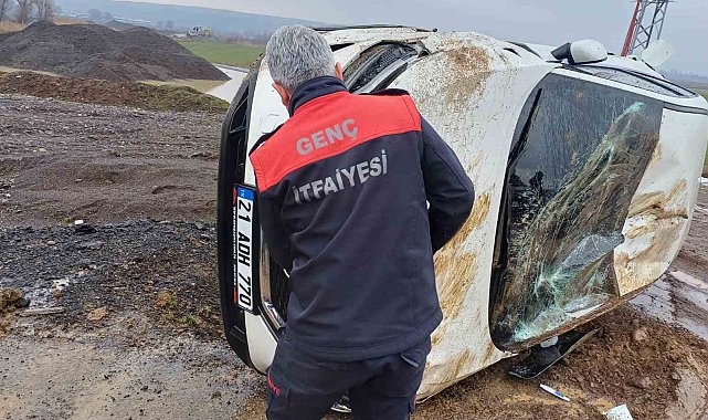 Bingöl'de kontrolden çıkan otomobil takla attı: 1 yaralı