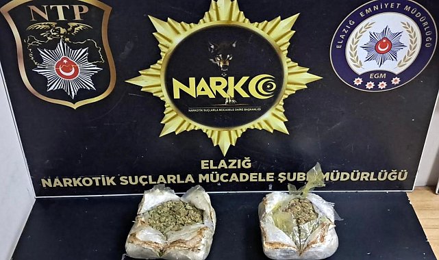 Elazığ'da 1 kilo 292 gram uyuşturucu ele geçirildi: 1 tutuklama