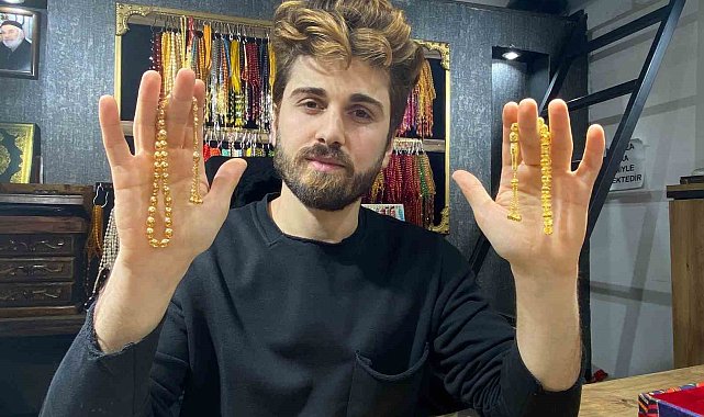 Elazığ'da el yapımı yatırımlık 14 ayar altın tespihlere yoğun ilgi: 70 bin liraya kadar alıcısı var
