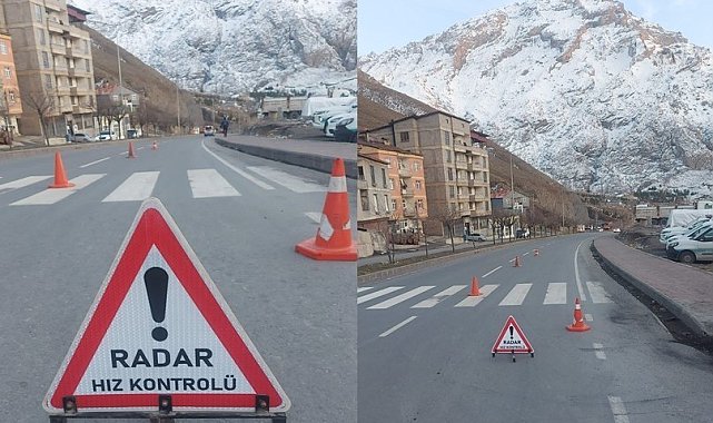 Hakkari'de radarla hız denetimi uygulaması