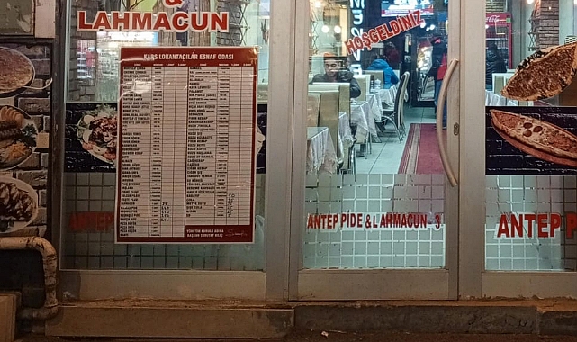 Kars’ta iş yerleri fiyat listelerini asmaya başladı