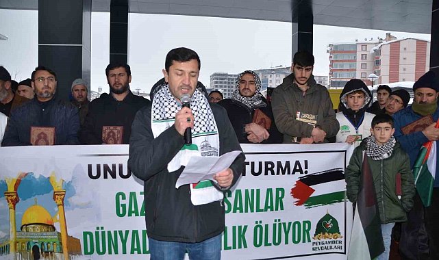 Muş'ta İsrail'in Gazze'ye saldırıları protesto edildi