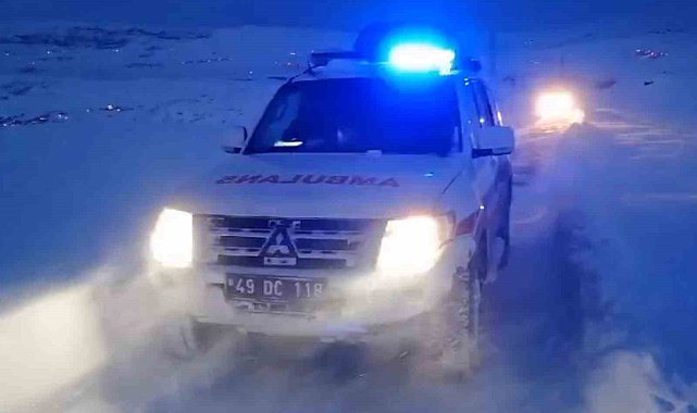 Muş'ta sağlık çalışanları yolu kapanan köylerdeki hastalar için seferber oldu