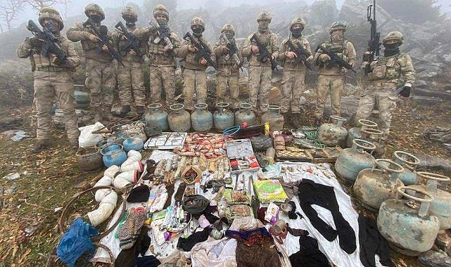 Teröristler 8 katlı mağara yapmış