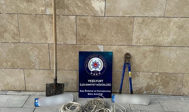 ATM'nin kablolarını çalan zanlı yakalandı