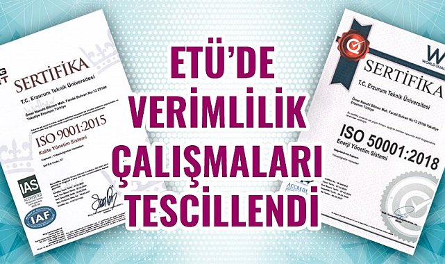 ETÜ&#039;de verimlilik çalışmaları tescillendi
