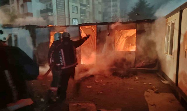 Malatya'da konteyner yangını