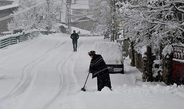 Sarıkamış karla kaplandı