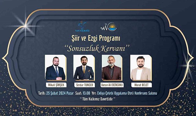 Van'da şiir ve ezgi programı düzenlenecek