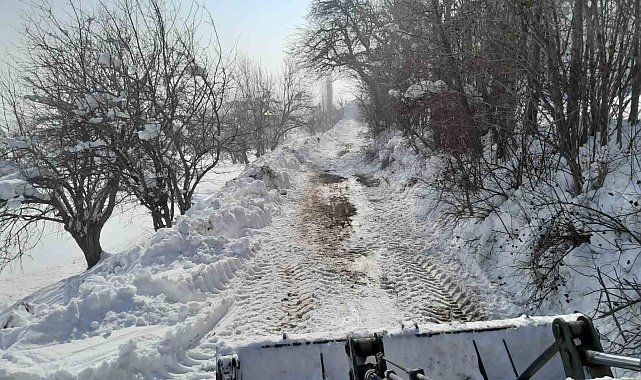 Yüksekova'da köy yollarında kar temizleme çalışmaları sürüyor