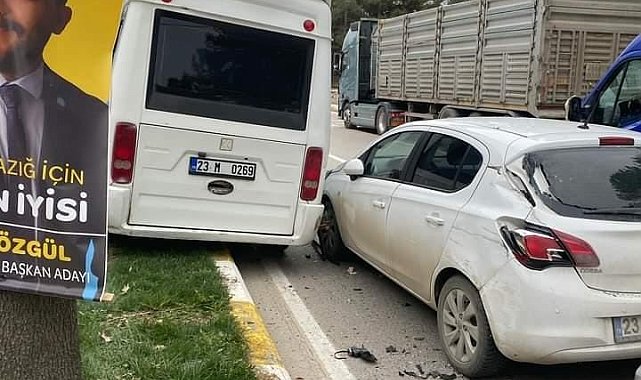 Elazığ'da zincirleme kaza: 3 araçta maddi hasar oluştu
