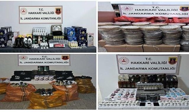 Hakkari'de çok sayıda kaçak malzeme ele geçirildi