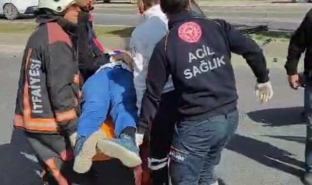 Kontrolden çıkan otomobil refüje çarptı: 1 ağır yaralı