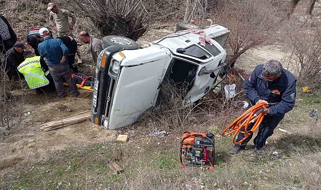 Malatya'da pikap şarampole devrildi: 2 yaralı