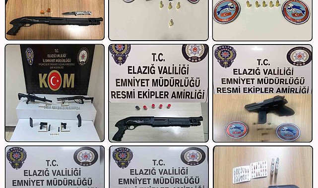 Elazığ'da 14 adet ruhsatsız silah ele geçirildi