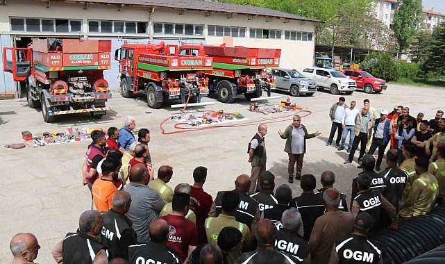 Elazığ'da yangın ile mücadele eğitimleri sürüyor