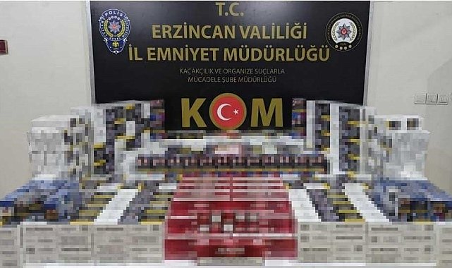 Erzincan'da depoda yapılan aramada 4570 paket kaçak sigara ele geçirildi