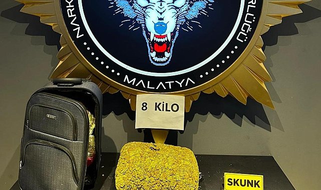 Malatya'da 8 kilo skunk ele geçirildi