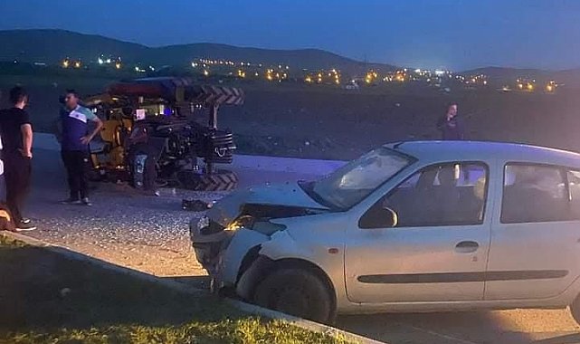 Otomobil ile traktör çarpıştı: 1 yaralı