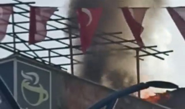 Van'da iş merkezinde korkutan yangın