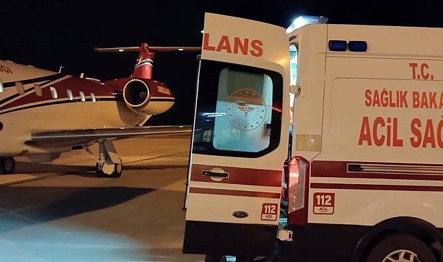 Van'da trafik kazası sonrası tedavi gören hasta için ambulans uçak havalandı