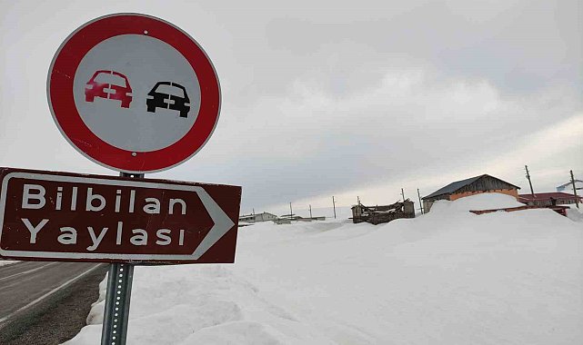 Ardahan'da yayla evleri kar altında