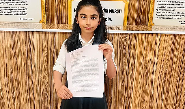 Ağrılı öğrenci "Özel Çocuklara Özel Mektuplar Seçkisi" yarışmasında birinci oldu