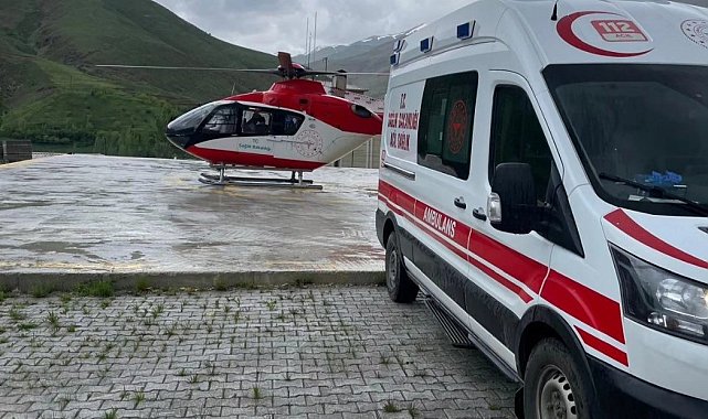 Apandisit tanısı konulan hasta için helikopter havalandı