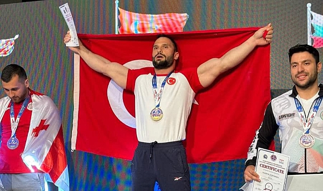 Ardahanlı sporcu bilek güreşinde Avrupa şampiyonu