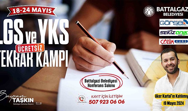 Battalgazi'de gençlere ücretsiz LGS ve YKS kampı