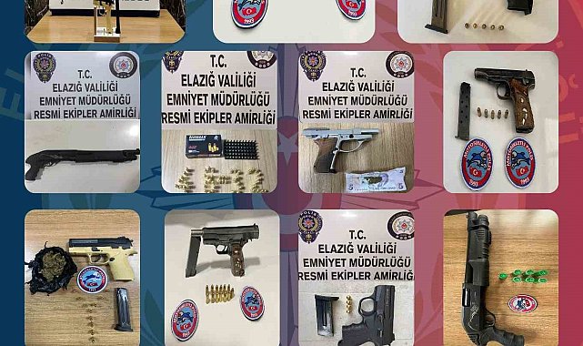 Elazığ'da 15 adet ruhsatsız silah ele geçirildi