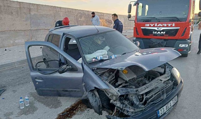 Elazığ'da otomobil duvara çarptı: 2 yaralı